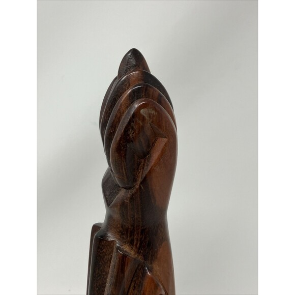 Hand Carved Tribal Tiki Face Bust Statue BRAZIL South America Heavy Wood Vintage - Picture 14 of 16